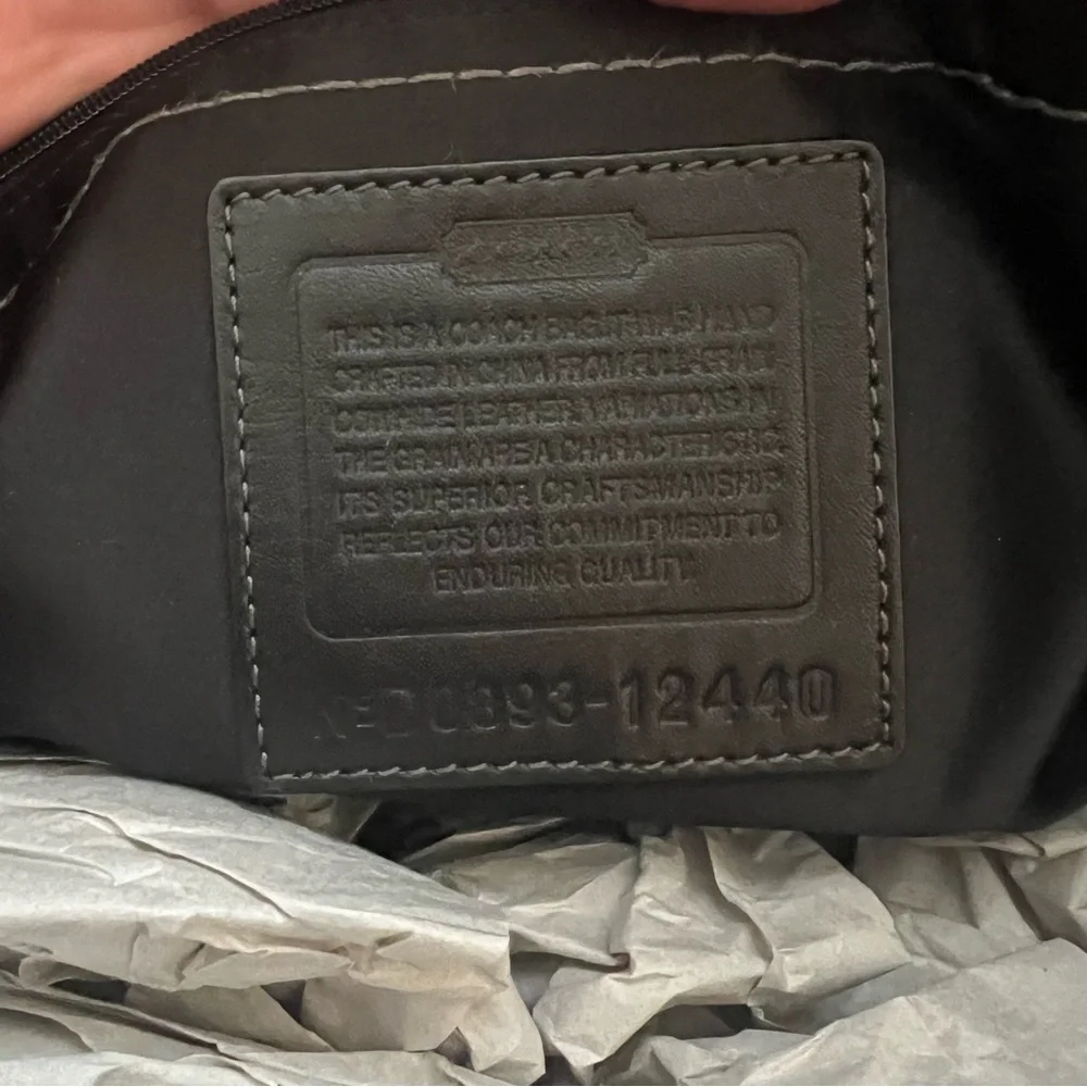 Coach black Hampton Embossed Python Flap Tote - Picture 6 of 7